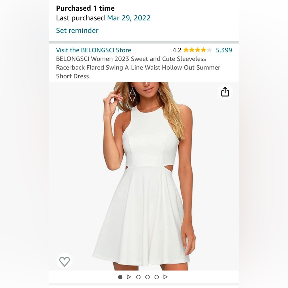 NEVER WORN Amazon Belongsci White Dress
